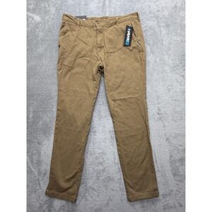Tony Hawk Pants Mens 36x30 Brown Chino Slim Fit Stretch Pockets
